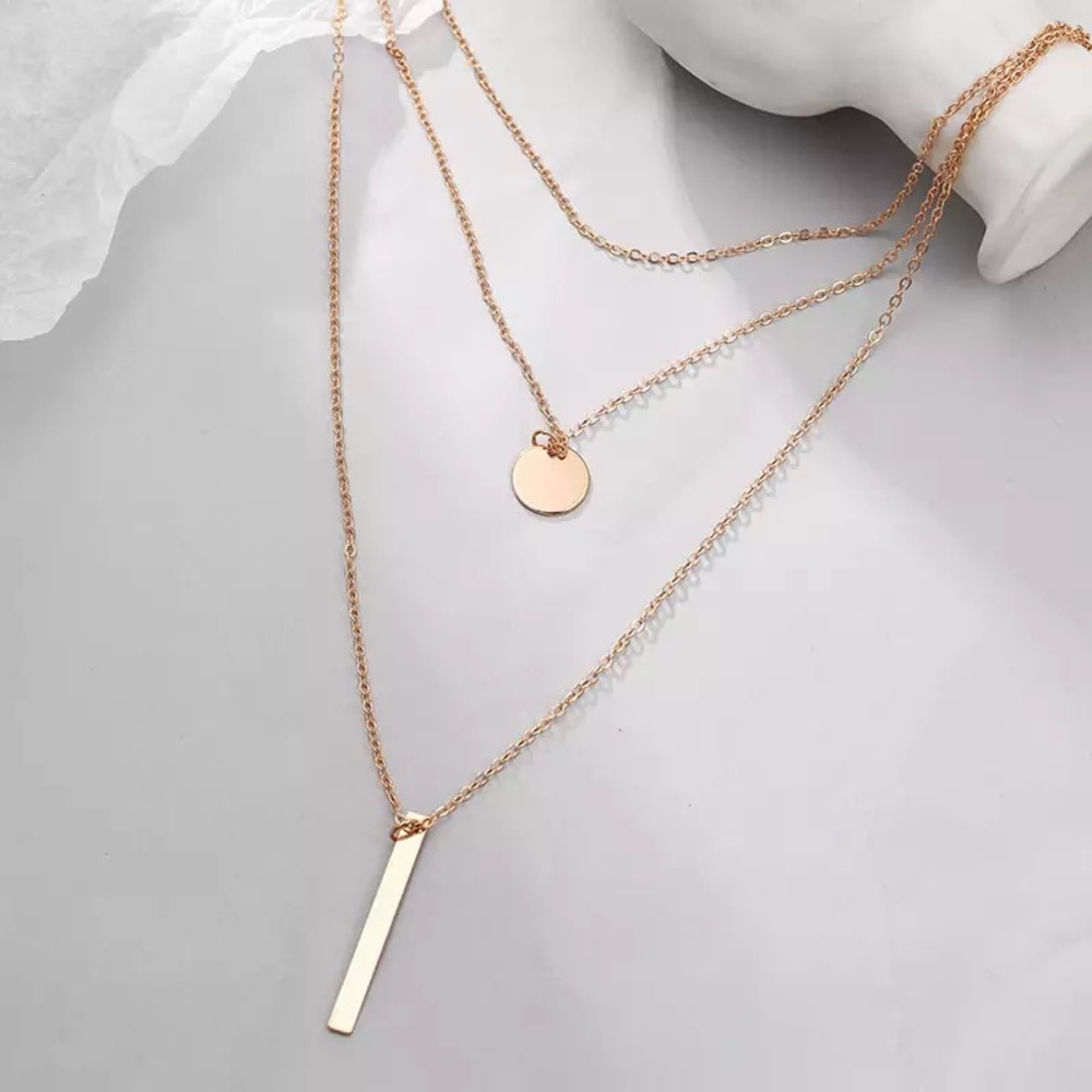 Multi Layer Coin Bar Necklace - Picture 5 of 9